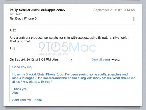苹果：iPhone 5易划伤和磨损很正常 